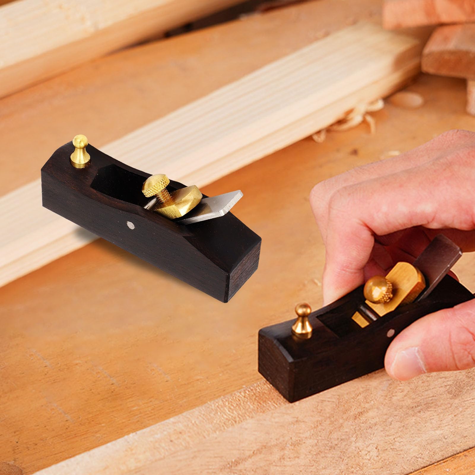 Mini Planeur en Bois, Planeur Manuel du Bois Planer Plat à Fond Plat Plan de Coupe de Bord de Travail du Bois, pour le Lissage de la Chanfreinage Bois Bois