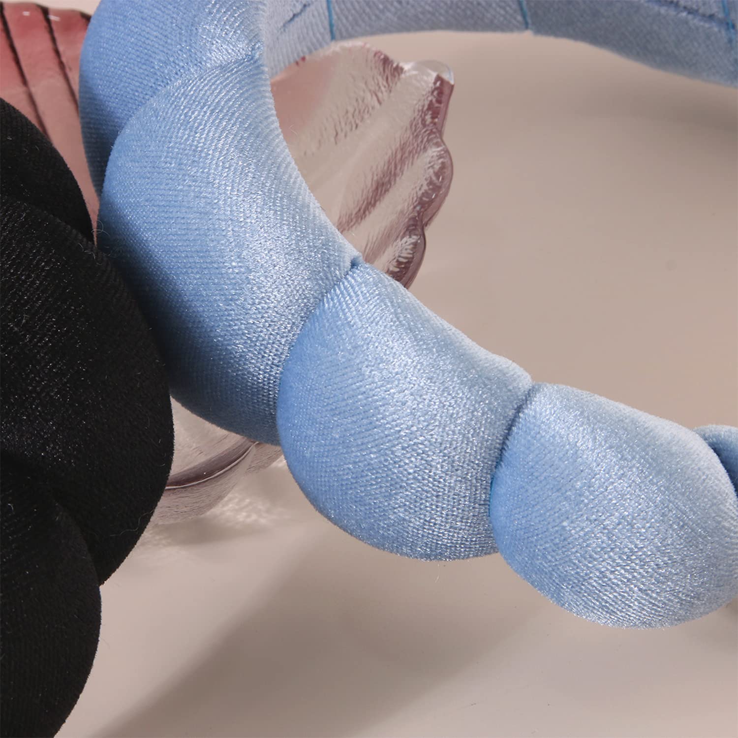 WFWJ Fascia per capelli da donna, per lavare il viso, trucco, fascia per la cura della pelle, fascia in spugna per lavare il viso, rimozione del trucco, doccia, cura della pelle (nero