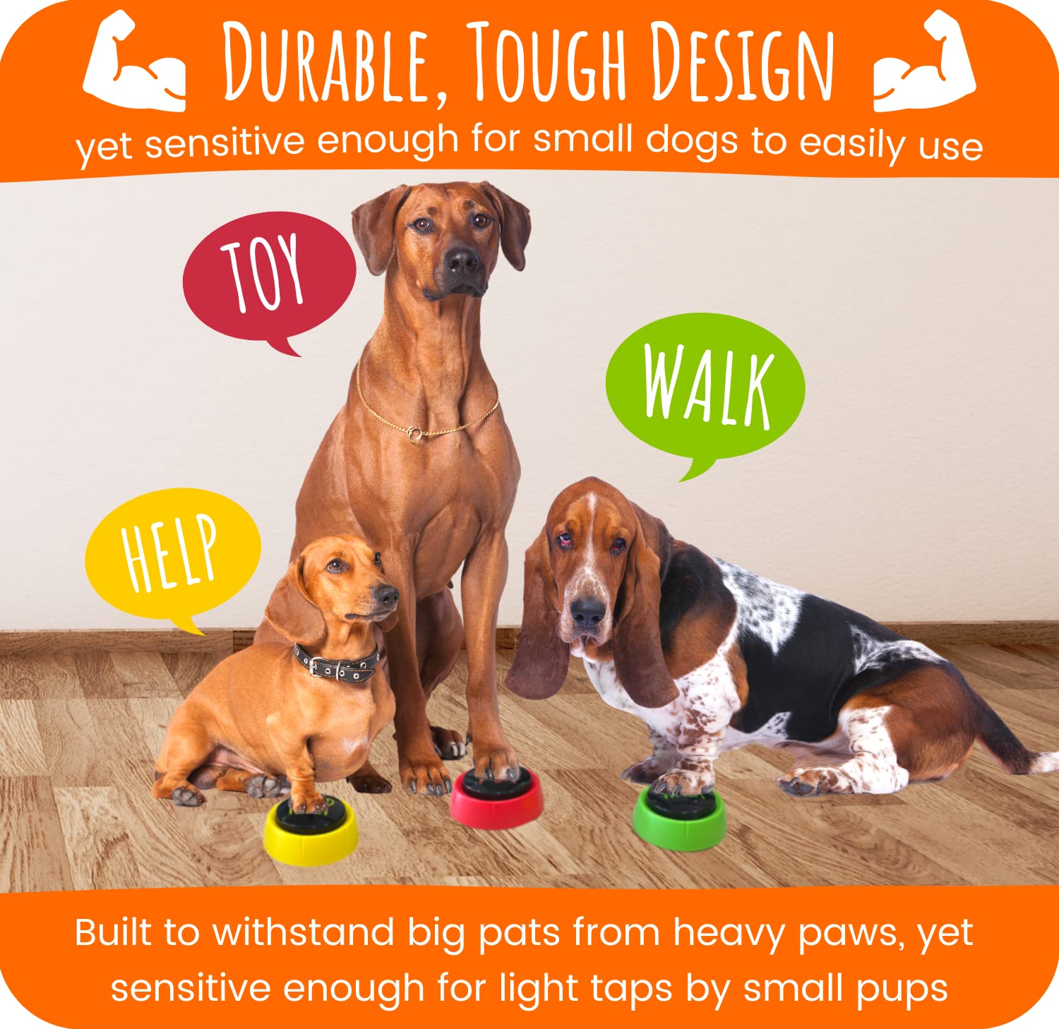 Hunde Sprachknöpfe Set - 2 Stück Aufnehmbare Kommunikationstasten