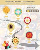 Vista 2 de Kit de Ganchillo Katech para Principiantes Adultos y Niños - Aprende a Tejer Kit de Cuadrado de Abuela con Video Paso a Paso - Suficiente Hilado