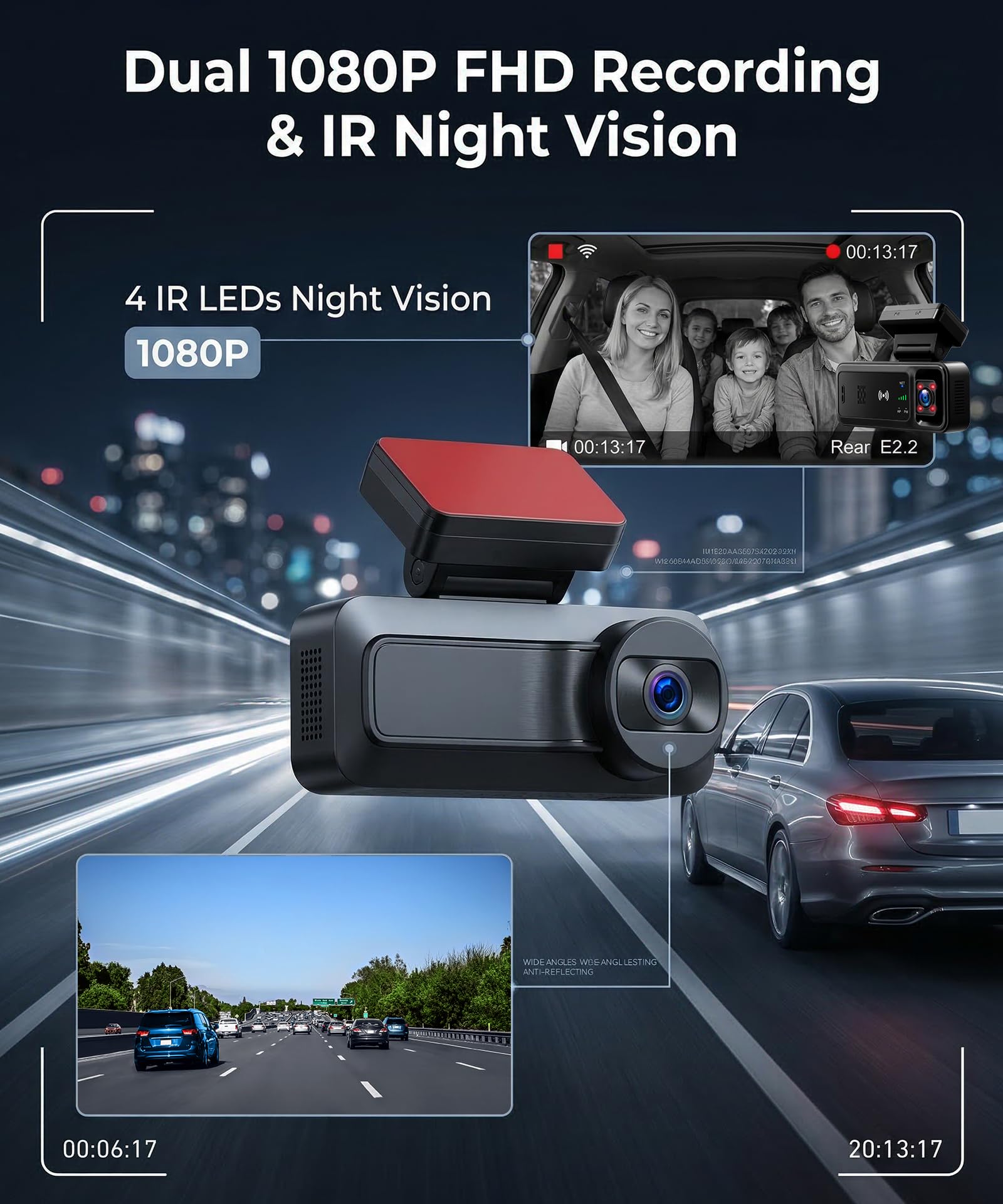 VECHTEL Cámara Dash 4G LTE Sin Pantalla, Monitorización Remota 24/7, Visión Nocturna, Audio Bidireccional, Alarmas De Seguridad, Almacenamiento En La Nube, Instalación Sencilla Cámara para Coche