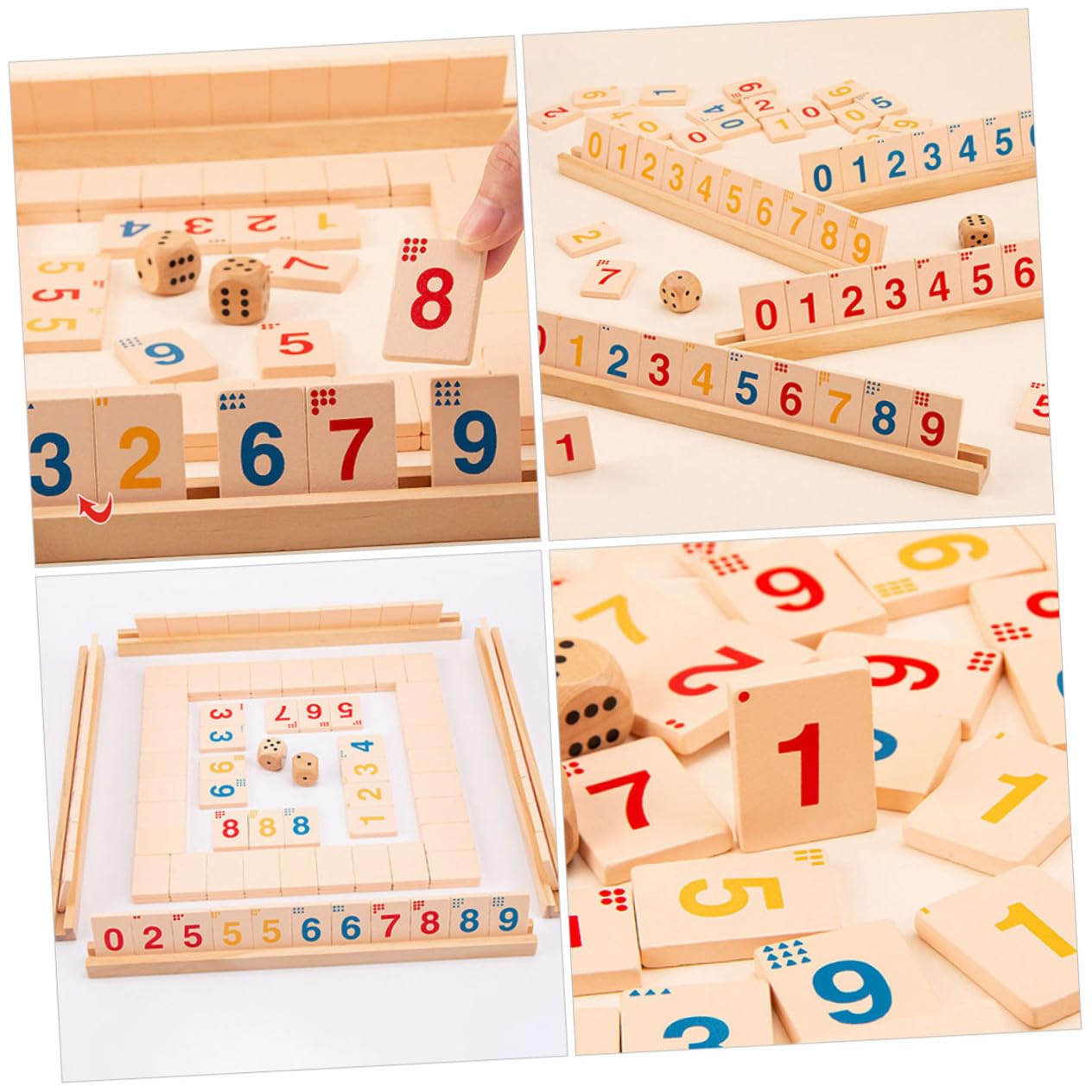Jeu de Société en Bois « Fermer la Boîte » pour Adultes et Garçon et Filles Plateau 4 Voies Jeu Mathématique Éducatif pour Soirée et Voyage 1 Set Compact