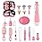 Baby Healthcare and Grooming Kit, 26 in 1 Portable Baby Safety Care Set with Hair Brush Comb Nasal Aspirator Electric Nail Trimmer Set Baby Essentials kit for Newborn Boys Girls (Pink)