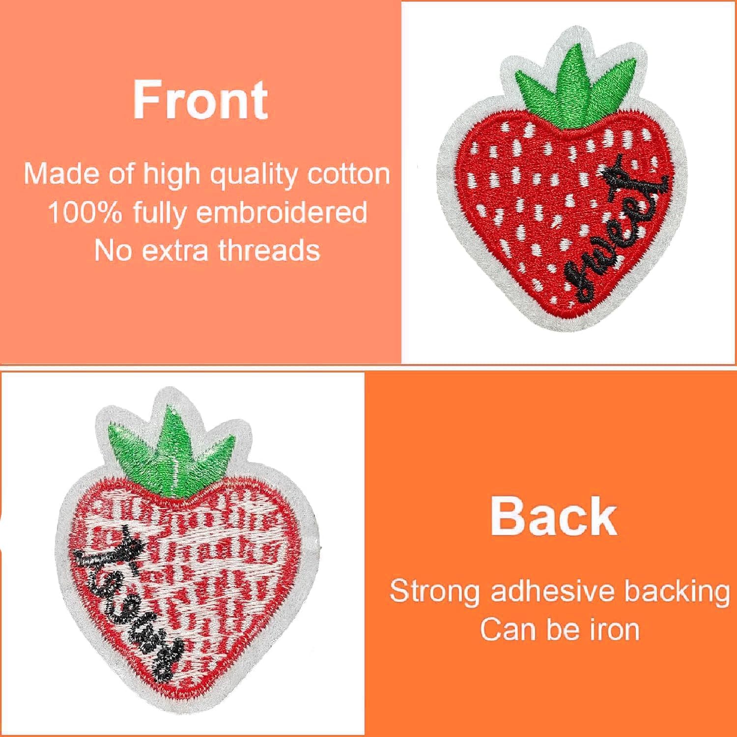 AXEN Fruit Iron on Patches, Fruit Themed Patches Embroidered Applique for Clothing, Jackets, Hats, Backpacks, Jeans - Image 3