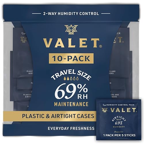 Valet 69% Two-Way Humidity Packs for Travel Containers, 10-Pack, 8g