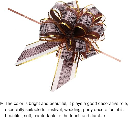 Miniatura 4 de MECCANIXITY 10 lazos grandes de 7 pulgadas para envolver regalos, cinta de organza, café, para cestas de boda, regalos de fiesta de Navidad