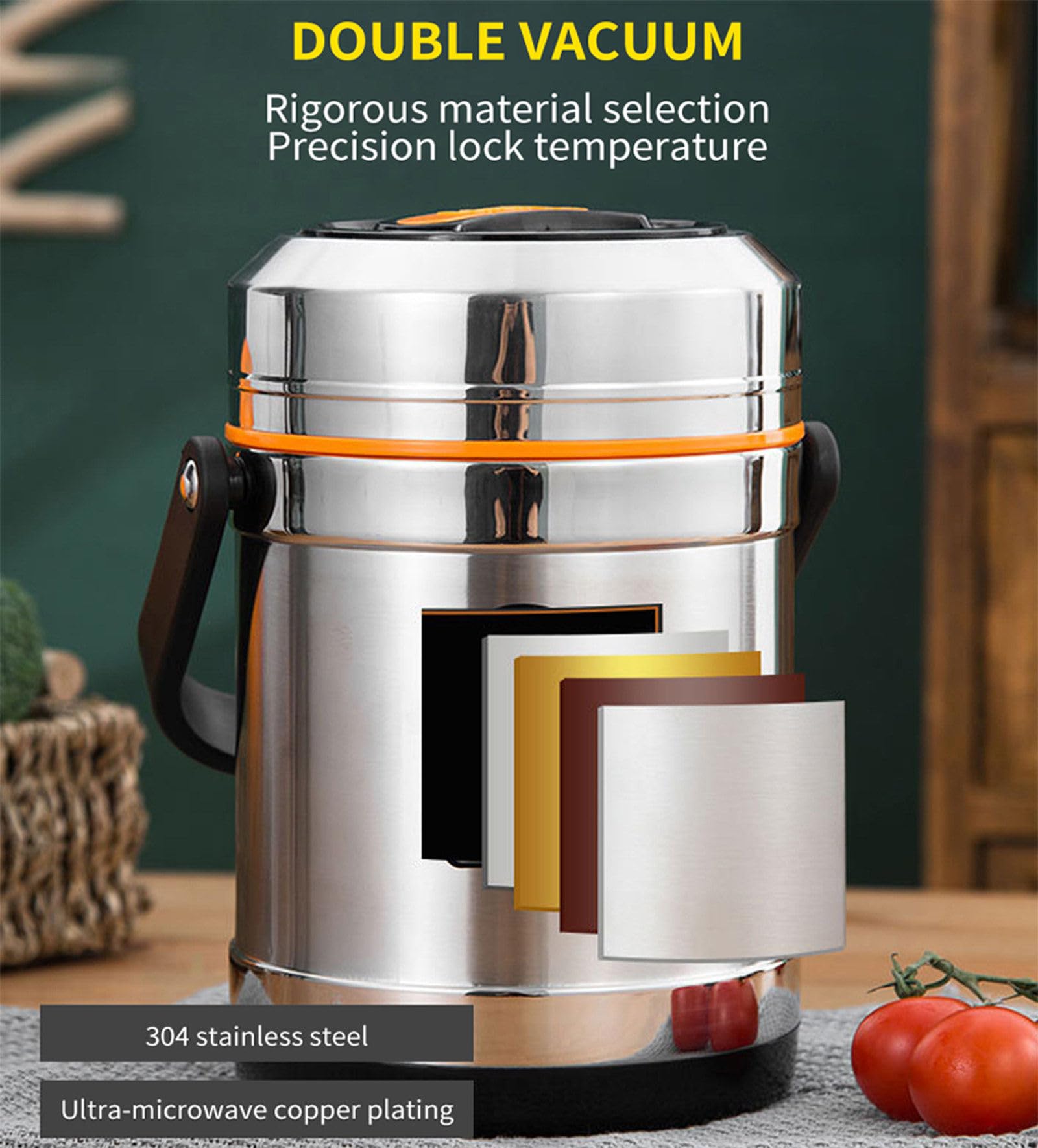Thermobehälter für Essen, Edelstahl Thermobecher Essen, Thermo Lunchbox, Thermobox für Essen, Warmhaltebehälter Essen, für Auslaufsicherer Warme Speißen Essen Behälter,1.5L