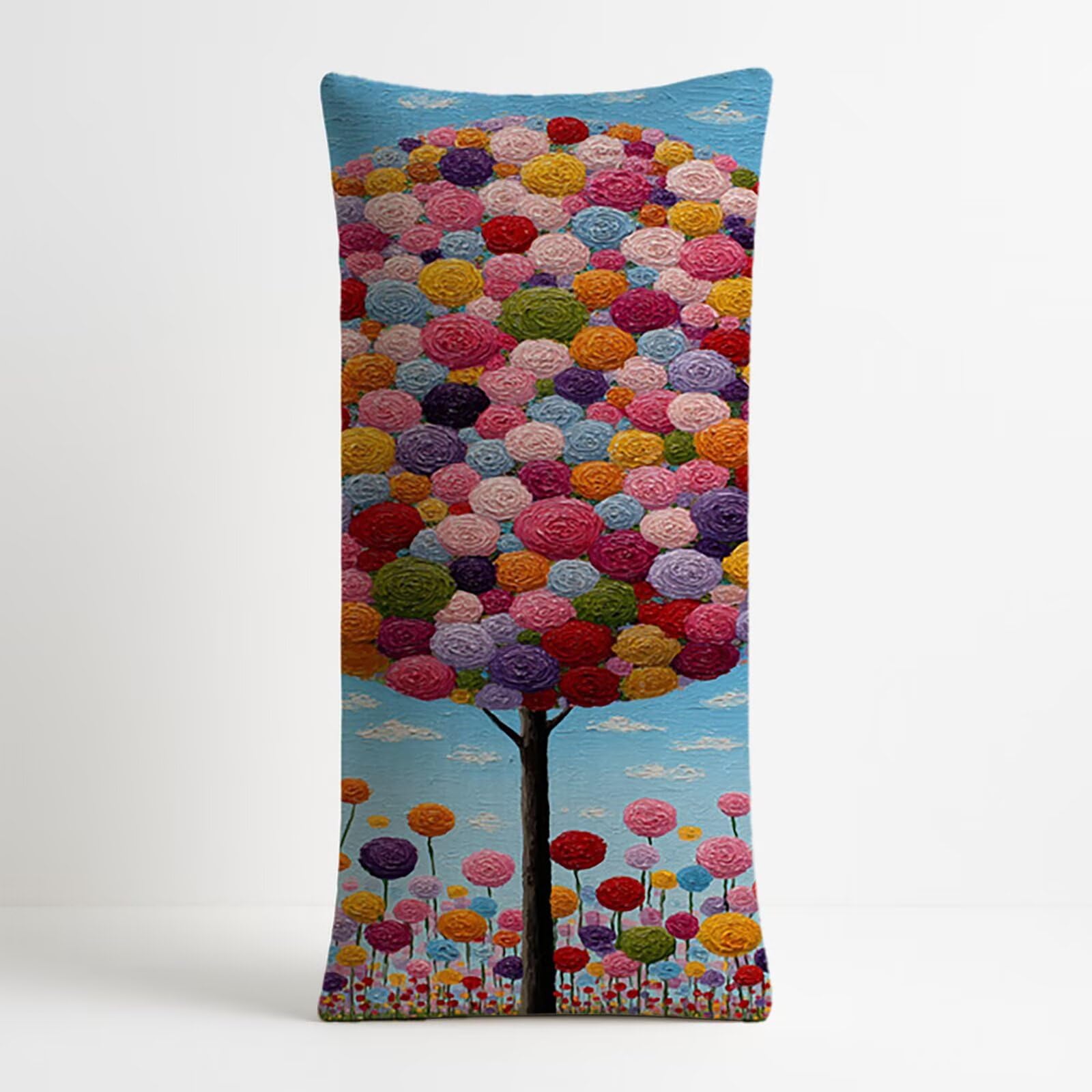Poduszka do spania na boku, poszewka na poduszkę z drzewem, rozszerzona poszewka na poduszkę 60 x 180 cm, długa poszewka na poduszkę 180 x 60 cm, miękka w dotyku, wygodna, oddychająca, na sofę, łóżko