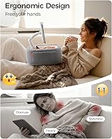 Vista 3 de LULULOOK Ultra Fluffy Kindle Pillow Stand for Reading, Lap Tablet Pillow Stand with Snack Bowl & Flodable Arm Compatible with iPad, Phone and