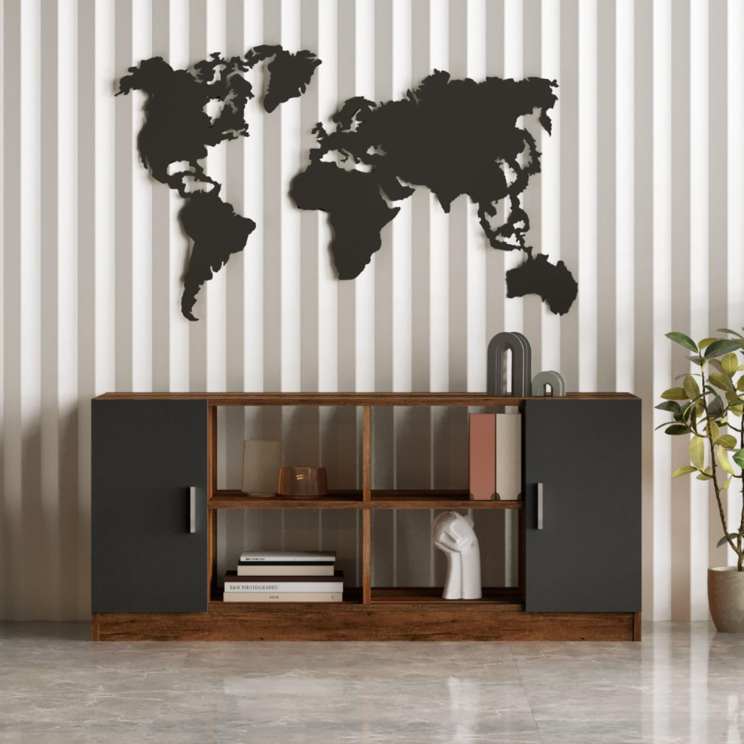 CONCEPT USINE | Set completo di mobili per ufficio | Design NOTTO | Finitura in legno rovere e antracite | Stile contemporaneo molto elegante | Moderno e funzionale | Posto di lavoro stabile e robusto