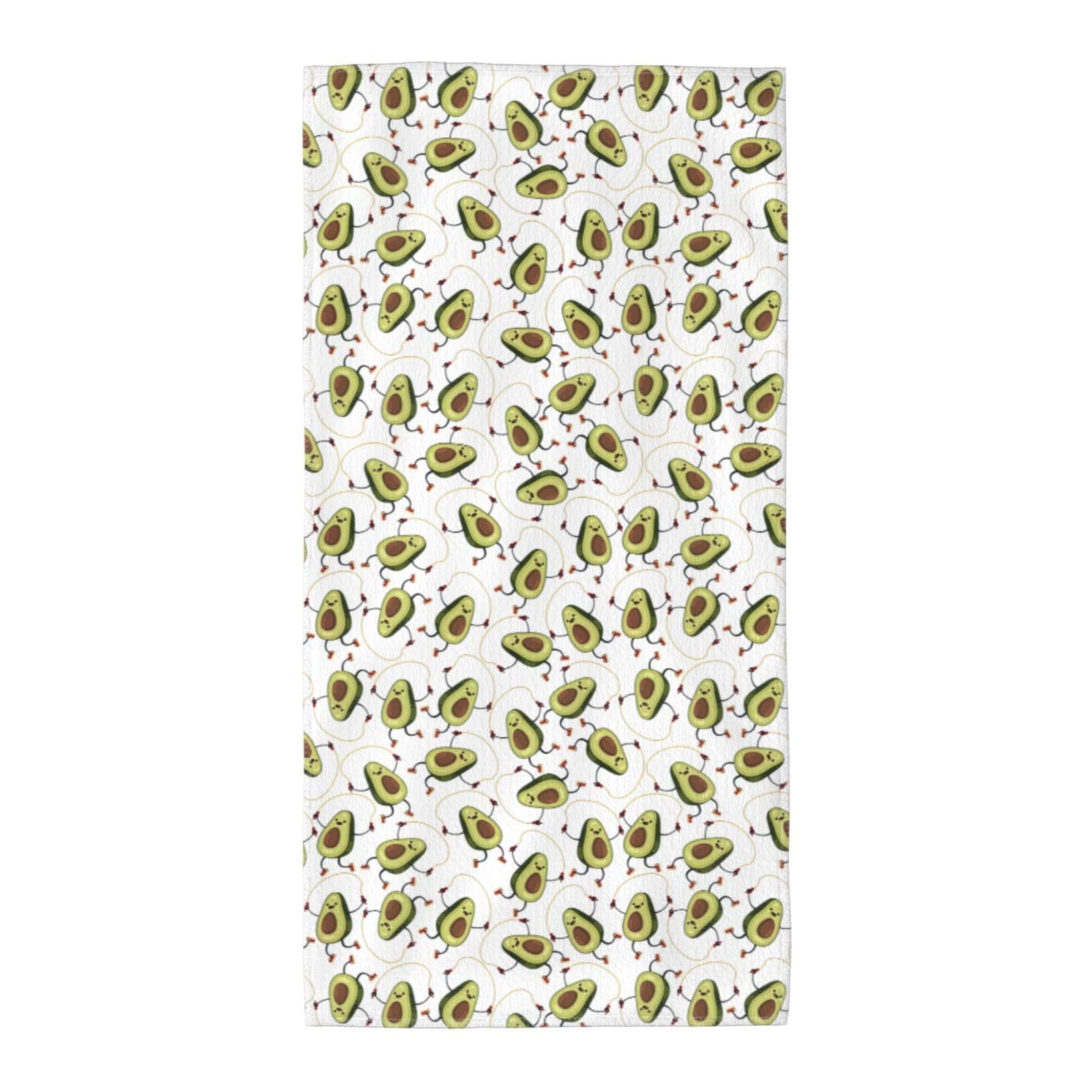 SDEGTHO Funny Cartoon Avocados Fashion Printed Bath Towel High Water Absorption For Hiking Trip