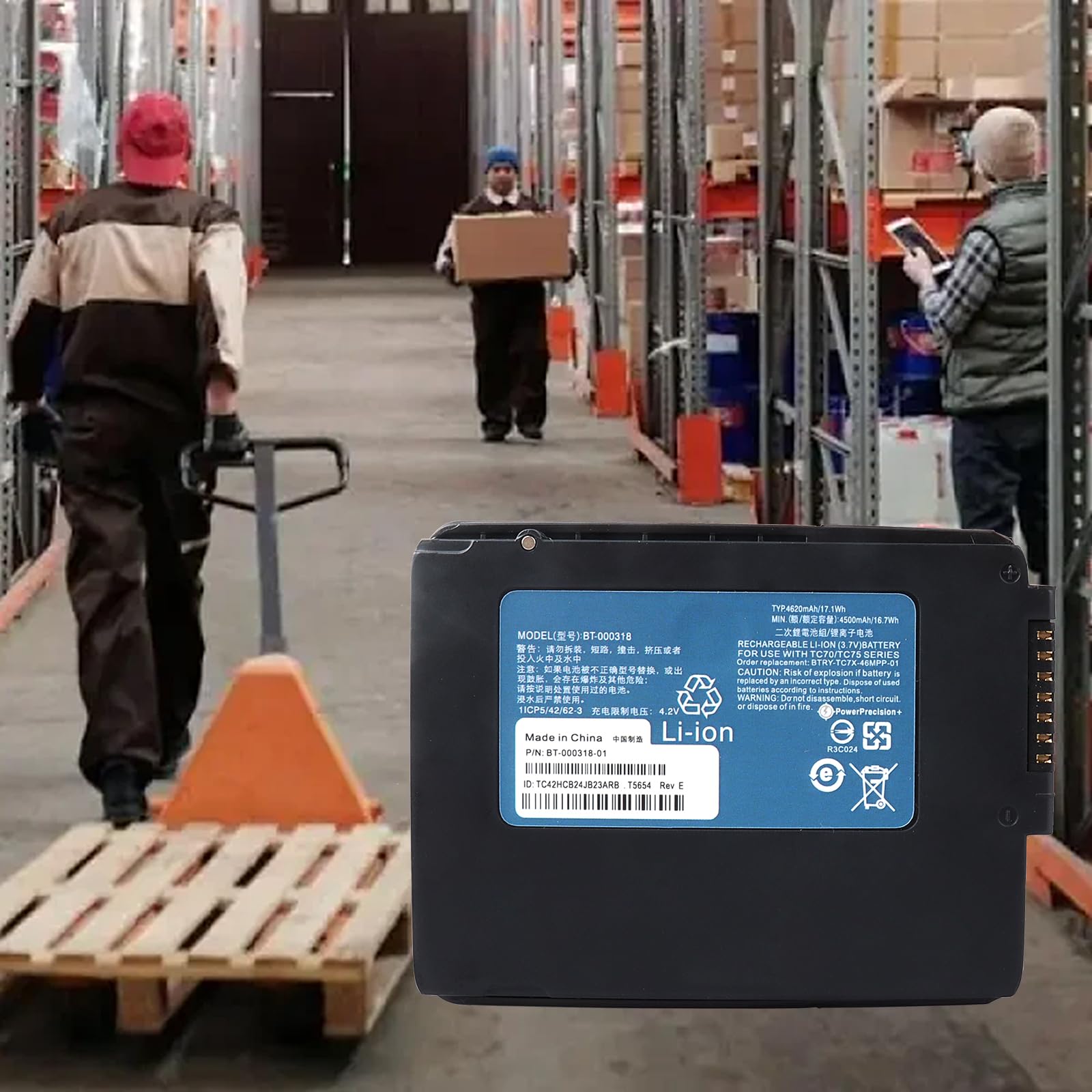 JIMACRO BT-000318 Akku Kompatibel mit Zebra TC70 TC72 TC75 TC77 Serie, Zebra TC70 TC77 Scanner Akku 3.7V 17.1Wh