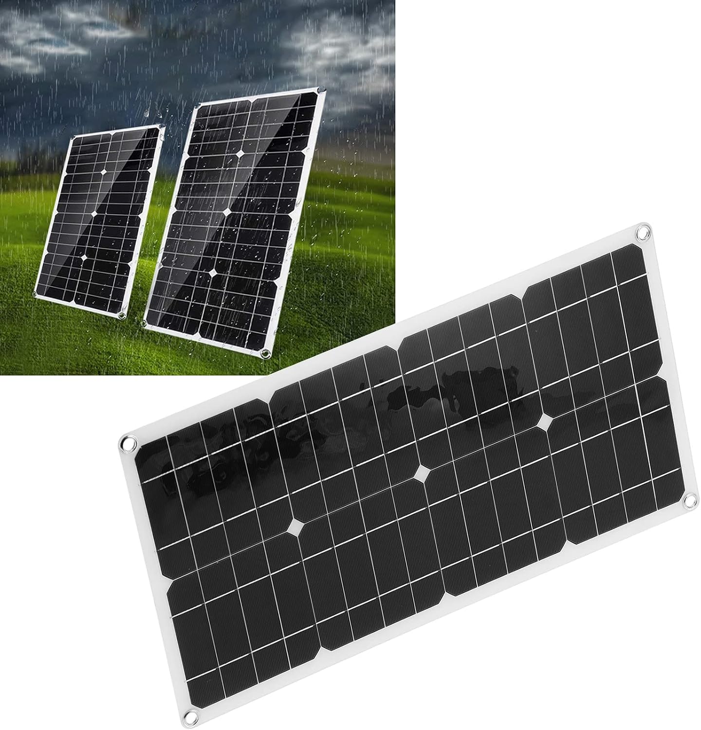 40W Flexible Solar Panel Charger, for Long-Lasting Solar Cell Panel for USB Output and Polycrystalline Silicon Solar Panel, Solar Panel Charging Kit, Solar Cell Panel