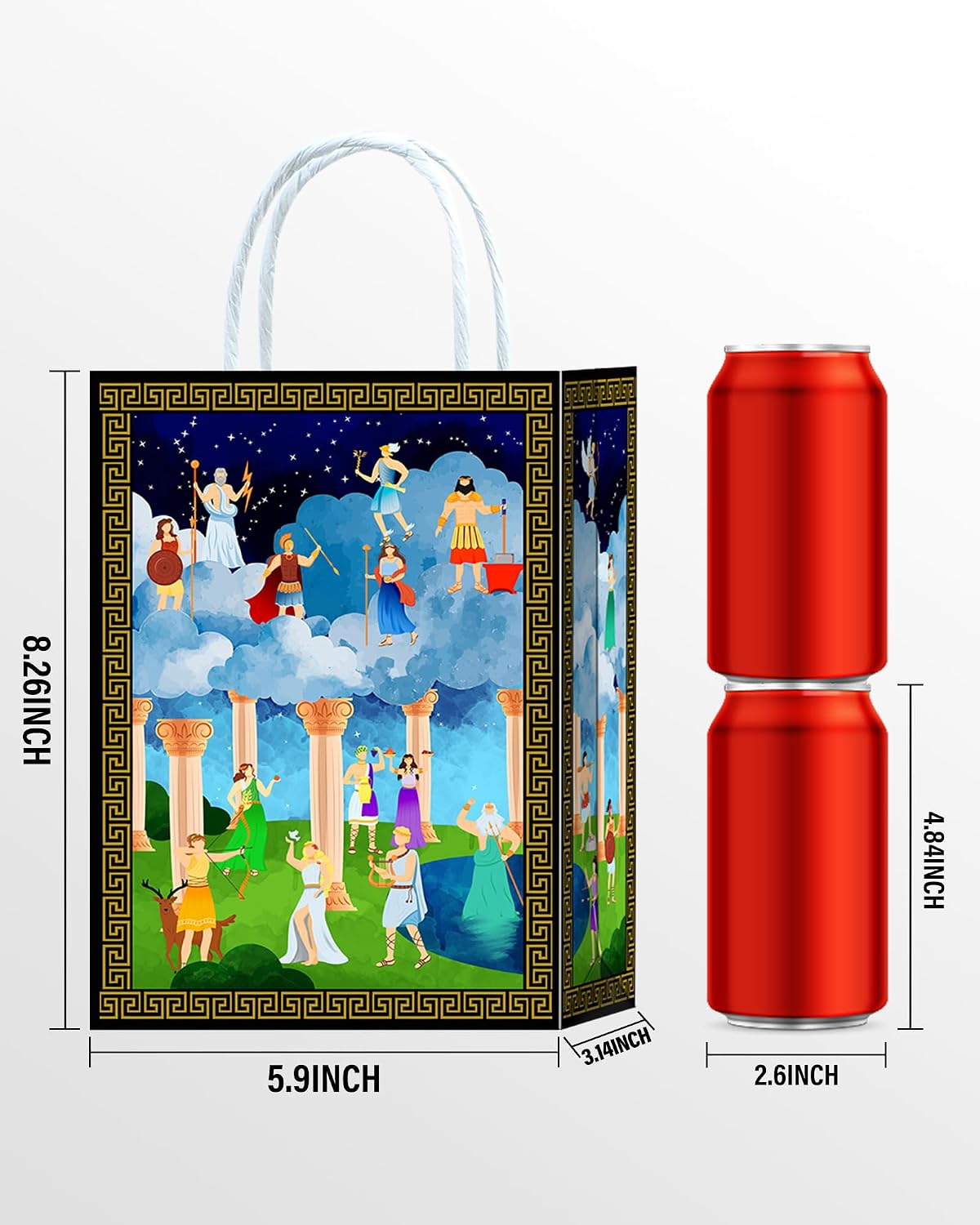 Roselush 16 Pcs Greek Mythology Decor Gift Bags - Party Favor Bags - Greek Party Decorations - Paper Goodie Bags image 3