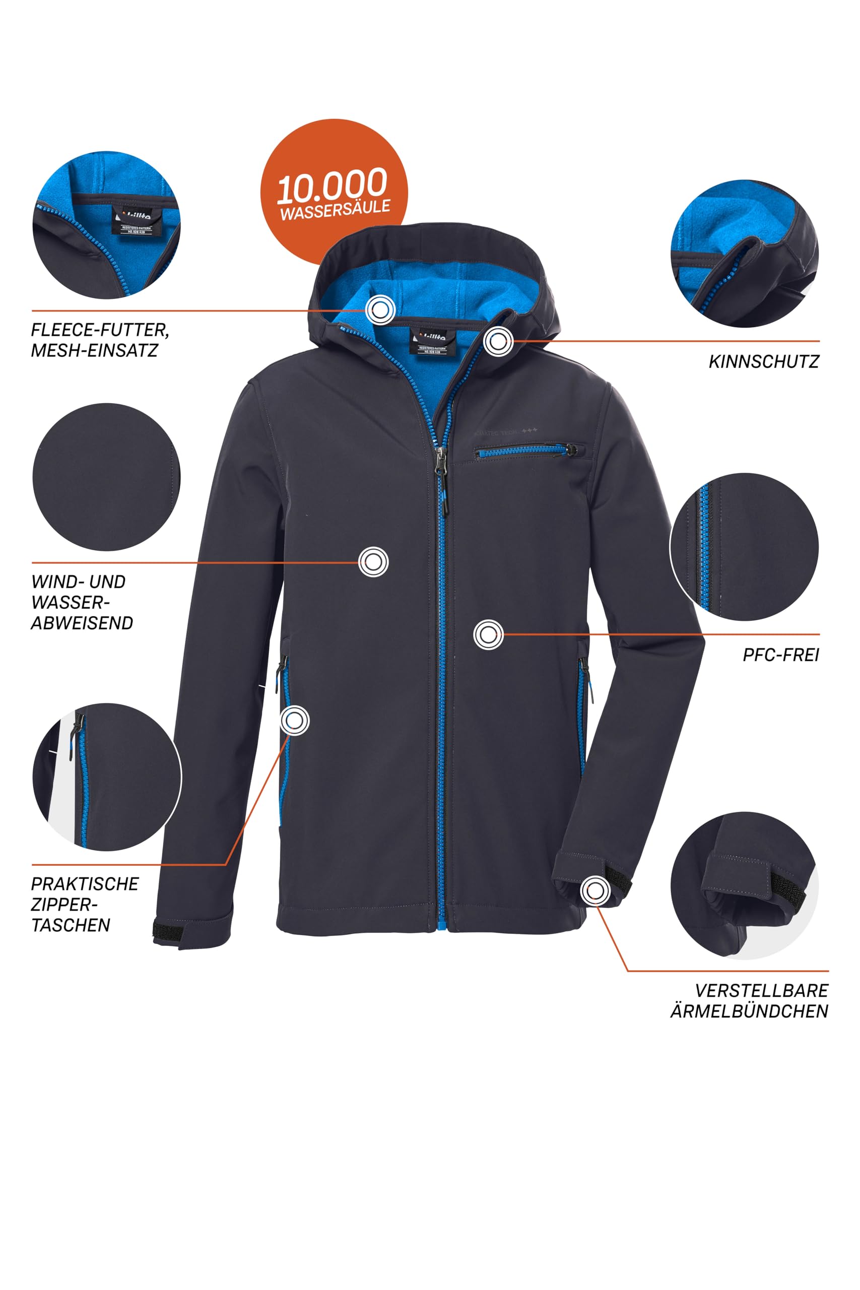 Killtec Kow 157 Bys Sftshll Jckt veste softshell à capuche déperlante Boy´s