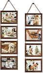 QUTREY 4x6 Collage Picture Frames, 4 Openings Hanging Photo Frame Set Display Horizontal 4 by 6 inch Pictures for Wall Decor, Black, 2 Pack