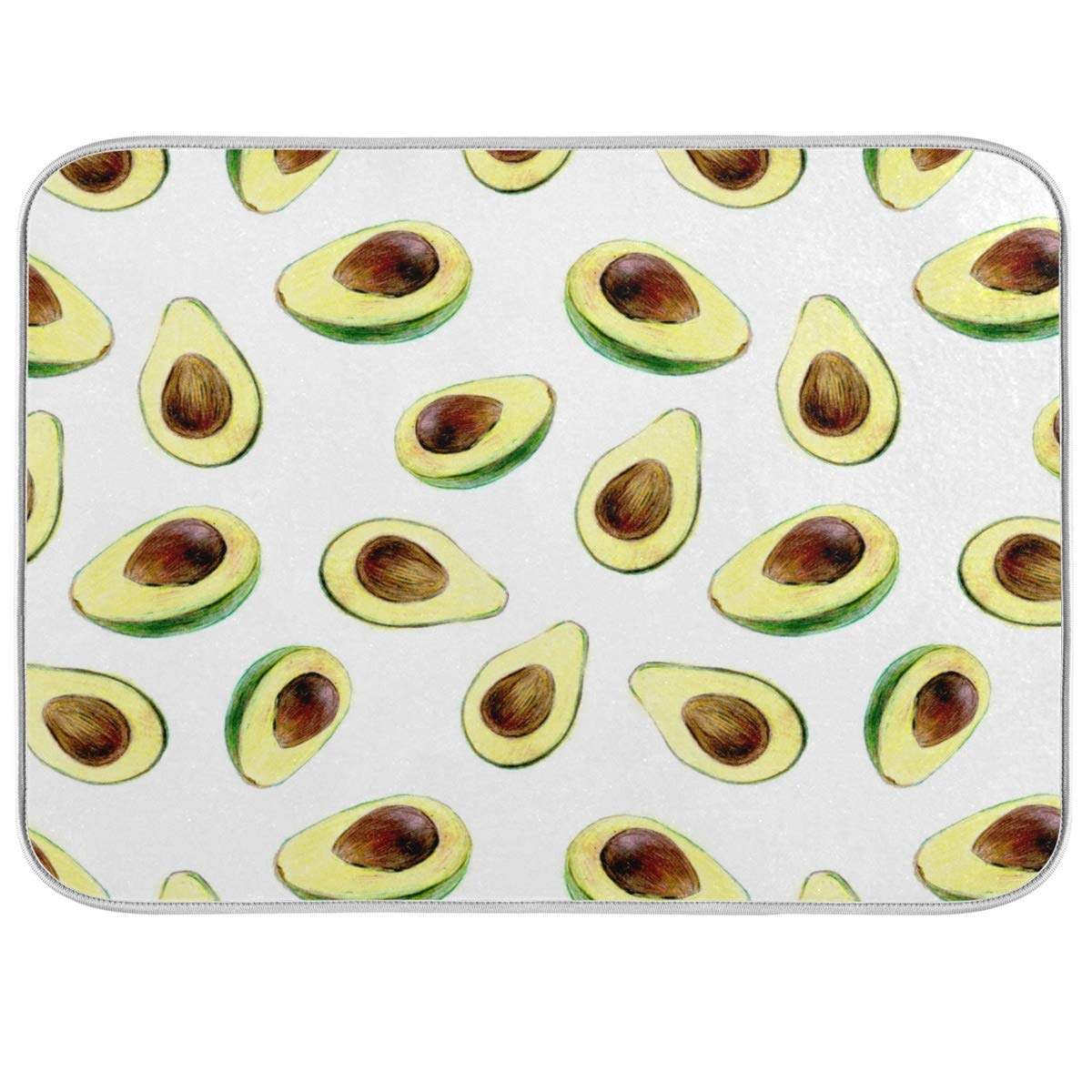 Avocado Green Fresh Lemon Fruits Dish Drying Mat 18x24 Kitchen