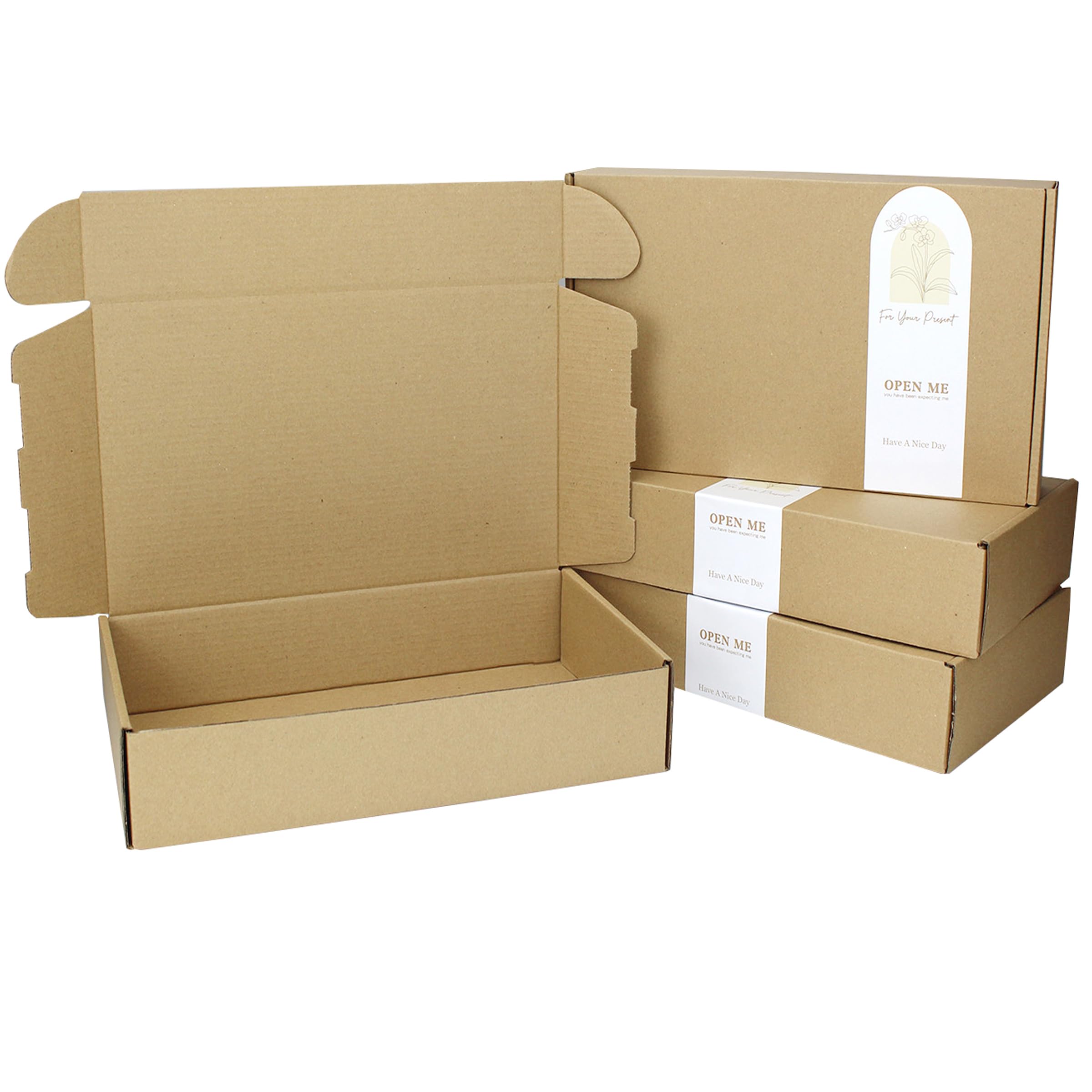 YankMooM 6 Pcs Shipping Boxes,30x17x6cm Brown Corrugated Cardboard Boxes Gift Packing Boxes for Secure Storage and Packaging