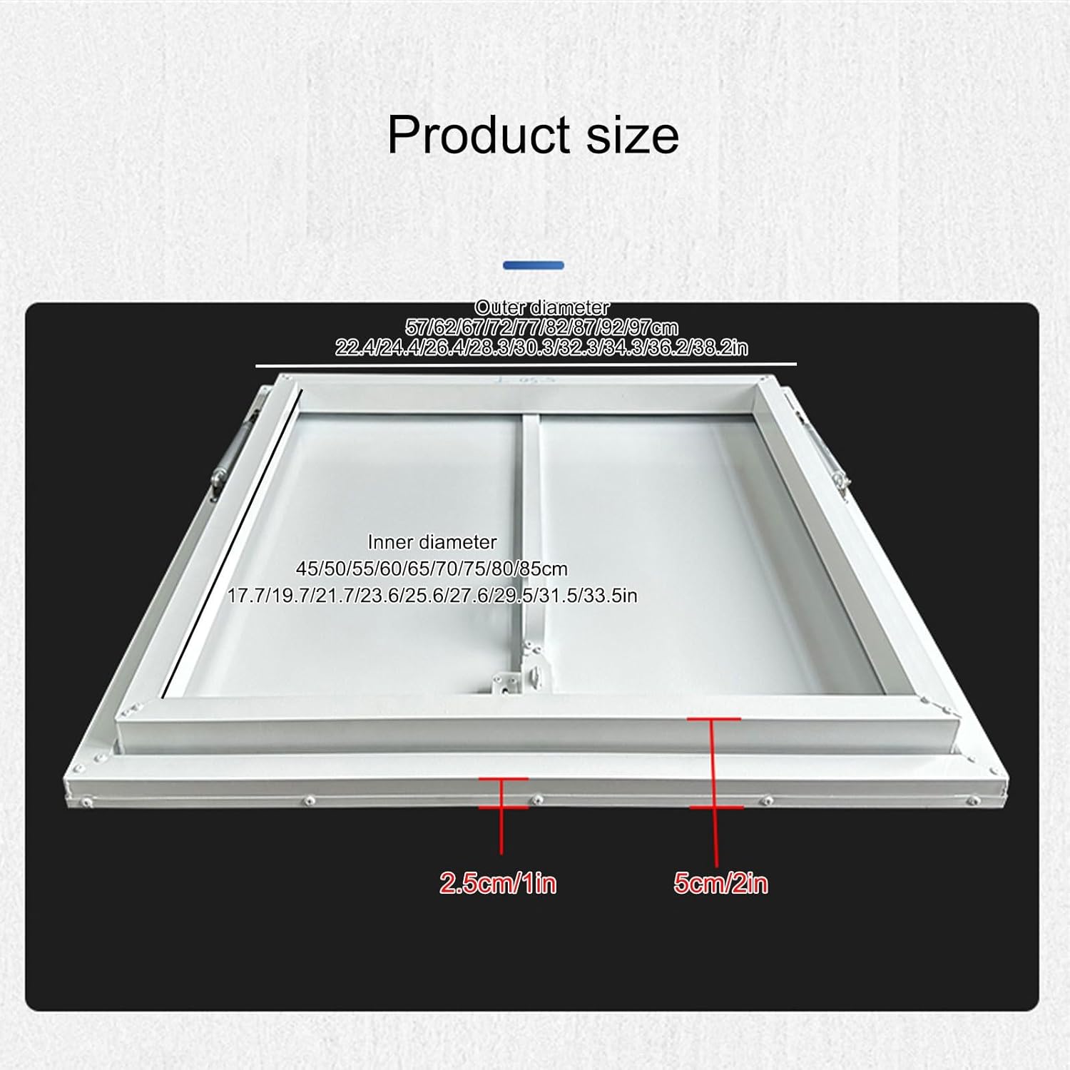 Heavy-Duty Galvanized Roof Access Hatch, Waterproof Skylight Attic Door, Sturdy Flat Roof Entry, 82cm (32.3in) White Access Hatch for Easy Roof Access