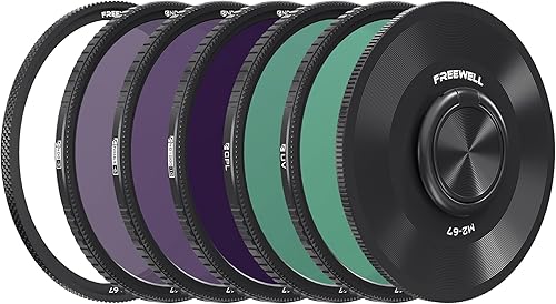 Freewell M2 Magnetic Quick Swap - Paquete de 5 filtros ND8, ND64, ND1000, CPL y UV de 2.638 in