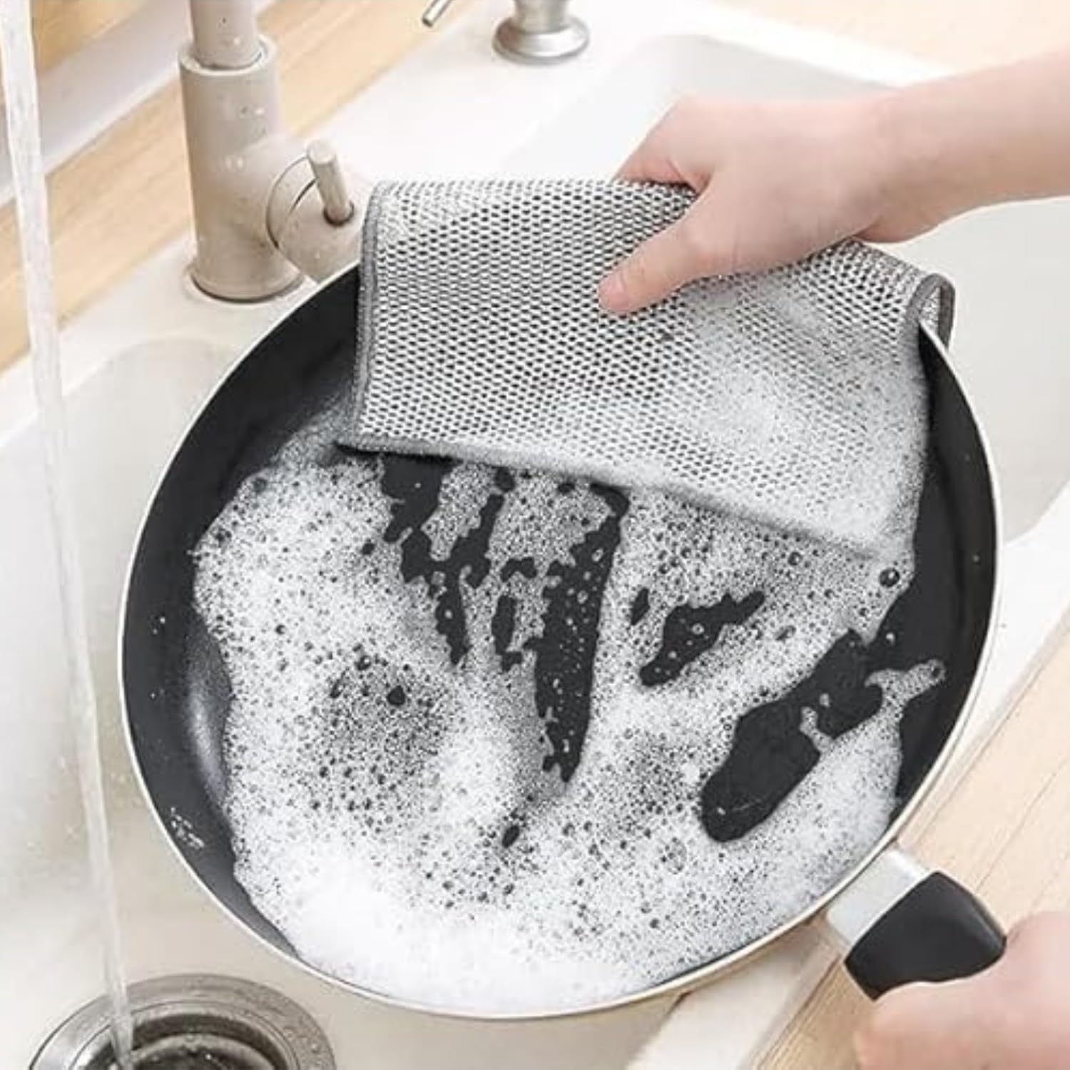ZELXI (Pack of 5) Multipurpose Non Scratch Dish wash Cloths for Kitchen | Reusable Mesh Wire Dishwash Cloth | Wire Dishwashing Rags for Wet and Dry Surface | Silver (B0CZ7FBN3R) Amazon Price History, Amazon Price Tracker