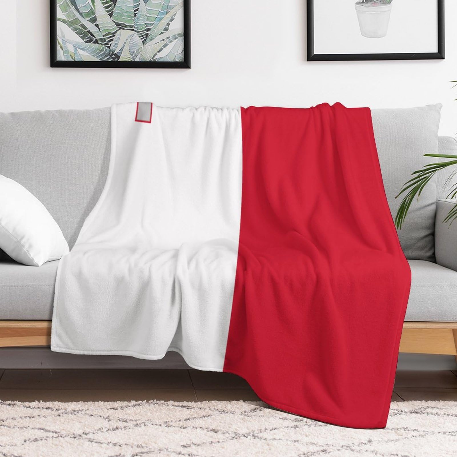 Couverture drapeau Malte personnalisée en peluche douce pour lit et canapé