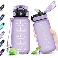 JAPORIA Borraccia Motivazionale 500ml, Bottiglia con Cannuccia