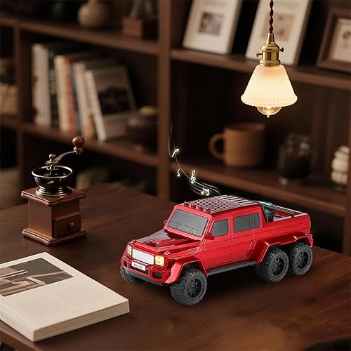 Miniatura 6 de WS-G63 Replica de altavoz Bluetooth de 6 ruedas para camioneta  Sonido HD, radio FM, emparejamiento estéreo TWS, luces LED de fiesta, reproducción