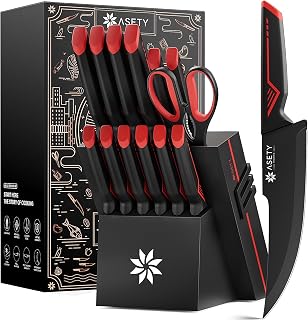 AseTy 15-Pc Knife Set With Block