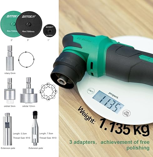 Miniatura 3 de BATOCA S4 Cordless Multi-Polisher-Set, with 2Pcs 12V 2.5Ah Batteries, RO&DA Car Buffer Polisher, 1&3inch Mini Brushless Polisher for Car Detailing,