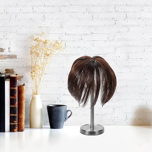 Miniatura 4 de Flequillos para el cabello, mini pinzas para el cabello, toppers invisibles de cabello humano con flequillo, clip en la parte superior, pelucas para