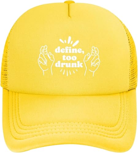 Miniatura 8 de Define Too Drunk - Gorra de béisbol de malla para golf, gorra para papá, ajustable, para hombres y mujeres, color negro