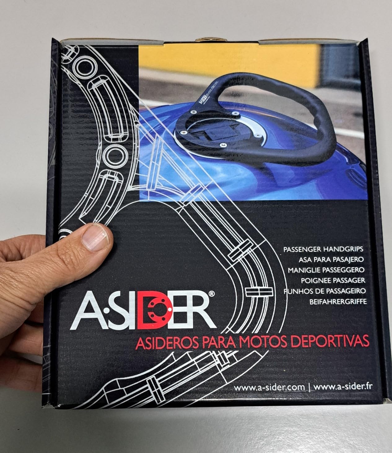 A-Sider Asidero de agarre de depósito Negro A-SIDER para pasajero Modelos Suzuki