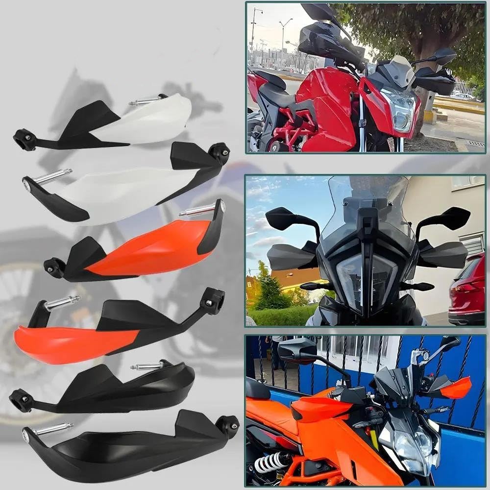 Protectores Manos Moto Protector Manos Universal Motocicleta Protector Manija Protector Palanca Embrague Freno Prueba Viento Protector Parabrisas(White)