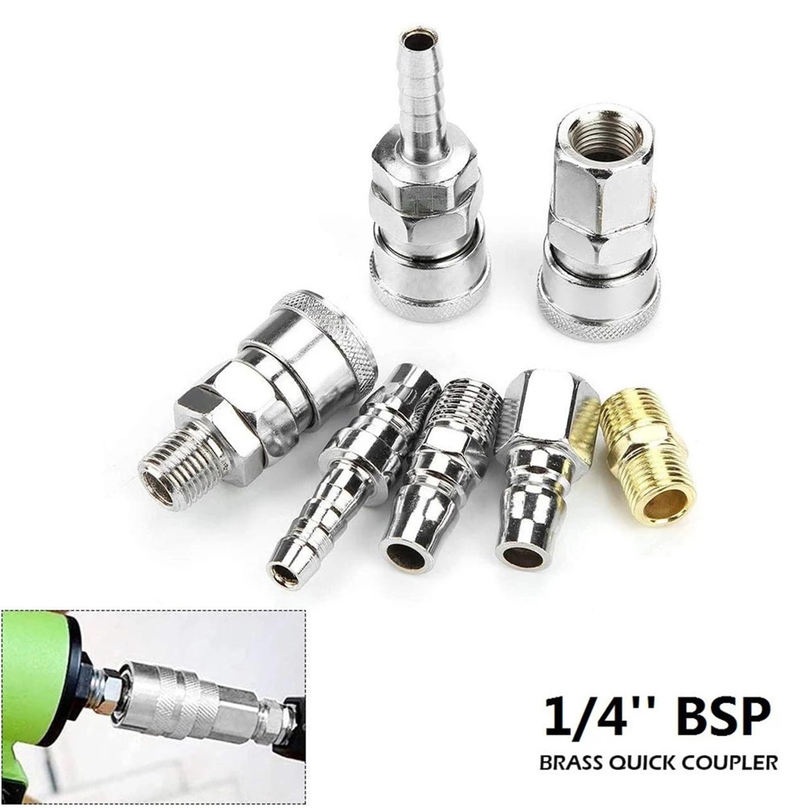 18-teiliges Luftanschlussset Mit Nitto-Stecker- Und Buchsenkupplungen for Pneumatische Systeme