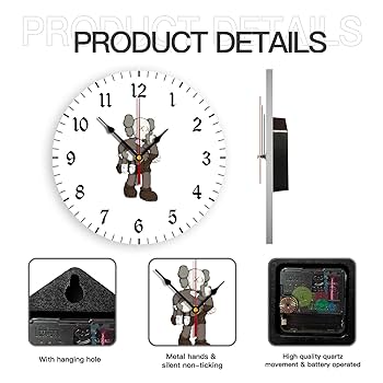 KAWS×HECTIC 世界100個限定HEART&CROSSBONE壁掛け時計 Amazon.co.jp: 掛け時計 Kaws 壁掛け 非電波 静音 壁掛け時計