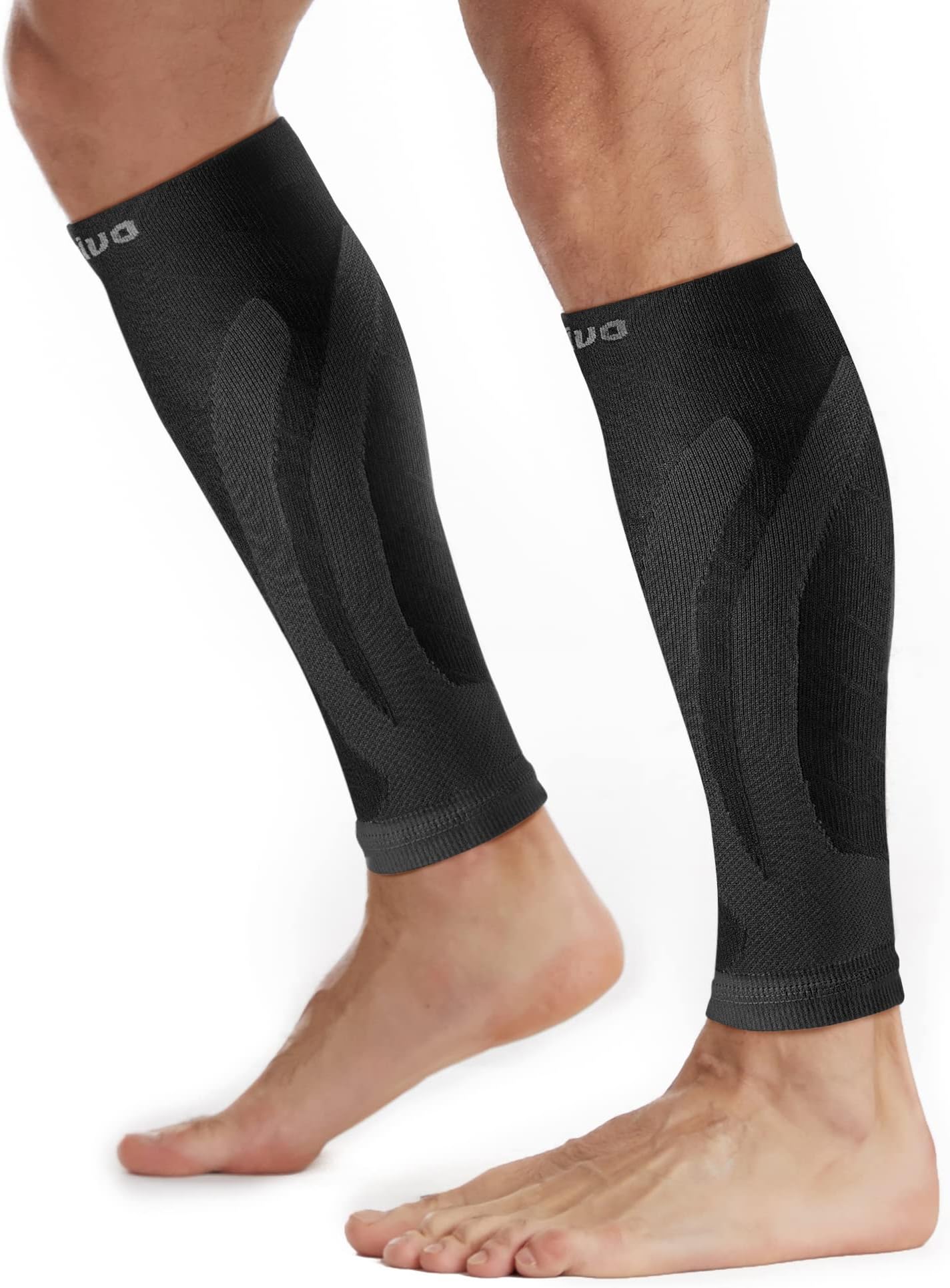 CAMBIVO 2 Pairs Calf Compression Sleeve Men & Women, Shin Splints Support and Calf Support Sleeves, Compression Leg Socks for Running Sports, Flight, Hiking,Cycling