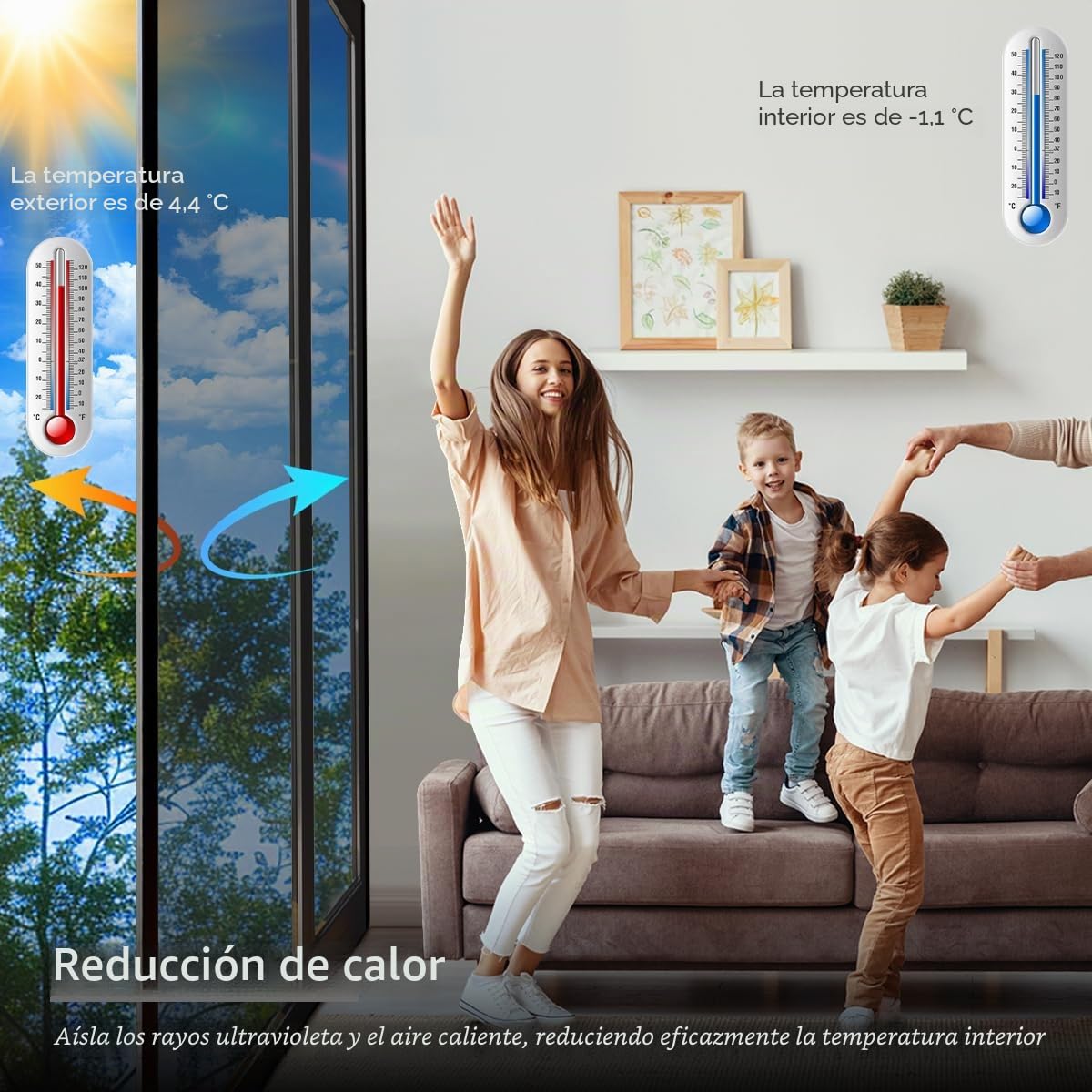 Zindoo Vinilos para Cristales Vinilo Adhesivo Cristal Efecto Espejo con Kit de Montaje 90 × 400cm Anti UV Anti Calor Unidireccional Protector de Privacidad Protege del Sol para Hogar Oficina Tienda