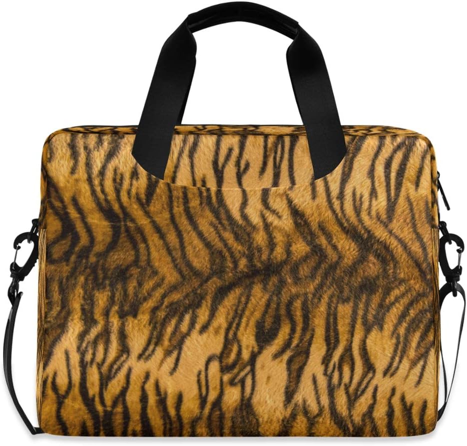 Laptop Bag Tiger Fur Pattern Texture Laptop Sleeves Case for 13 14 15.6 Inch Computer Tablet Briefcases Carrying Case Shoulder Bag for Work