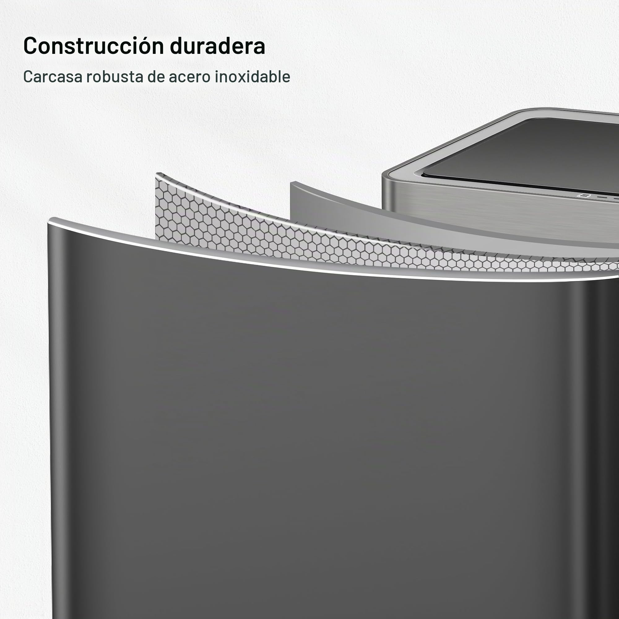 EKO Mirage Plus - Sistema de separación de basura con 3 compartimentos, 2 x 15 L y 30 L, con sensor, 3 cubos interiores de plástico, cubo de basura automático con tapa, cubo de basura grande para