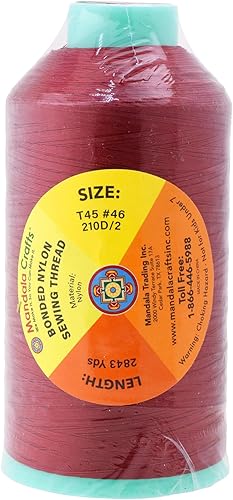 Miniatura 1051 de Mandala Crafts Hilos de coser resistentes de nailon consolidado, hilo para tejer jeans de cuero, hilos de tapicería marina al aire libre, Beige