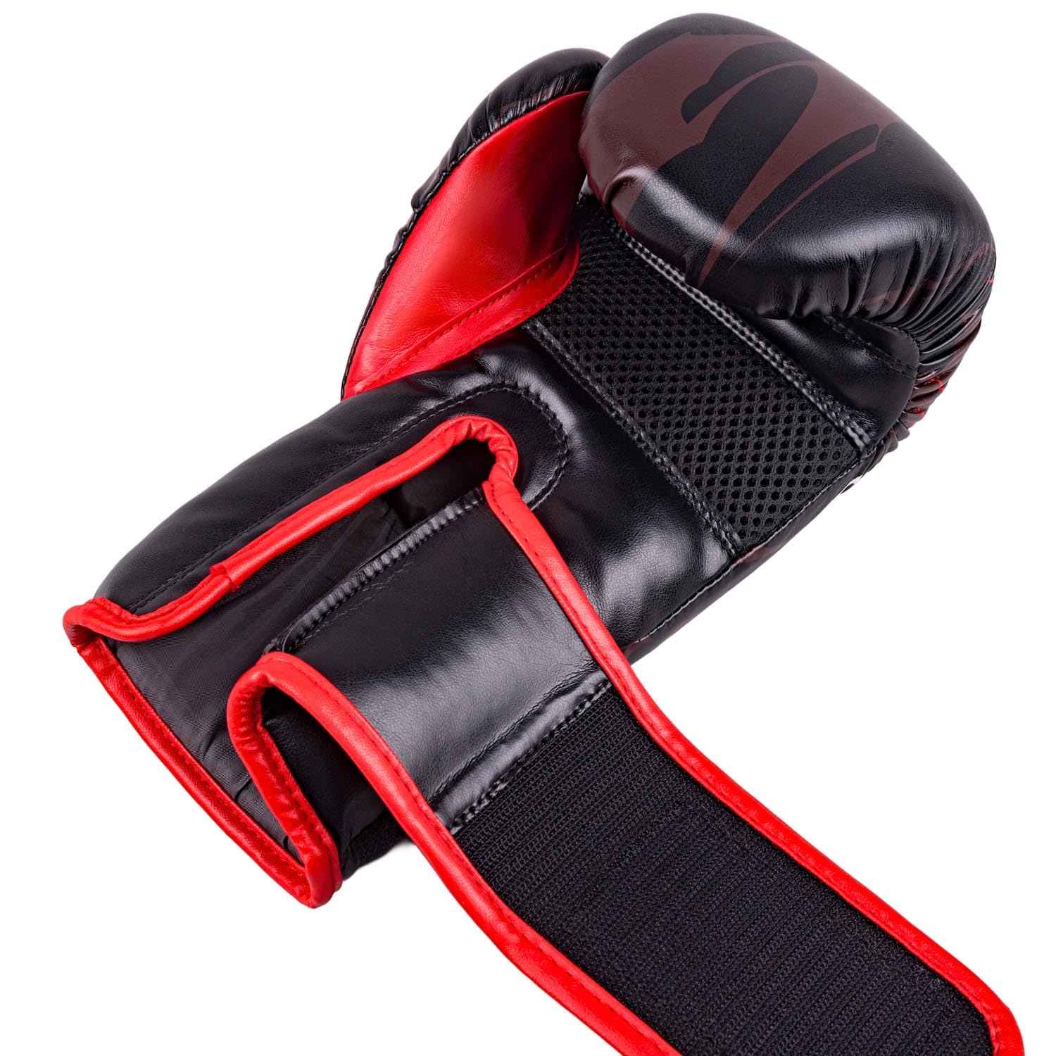 8 WEAPONS Boxhandschuhe Kinder, Beastial Wolf, Schwarz-Rot, Kinder Boxhandschuhe, Kunstleder, Perfekte Dämpfung für optimalen Schutz, Handschuhe für Muay Thai, K1, Boxen, MMA und Kickboxen