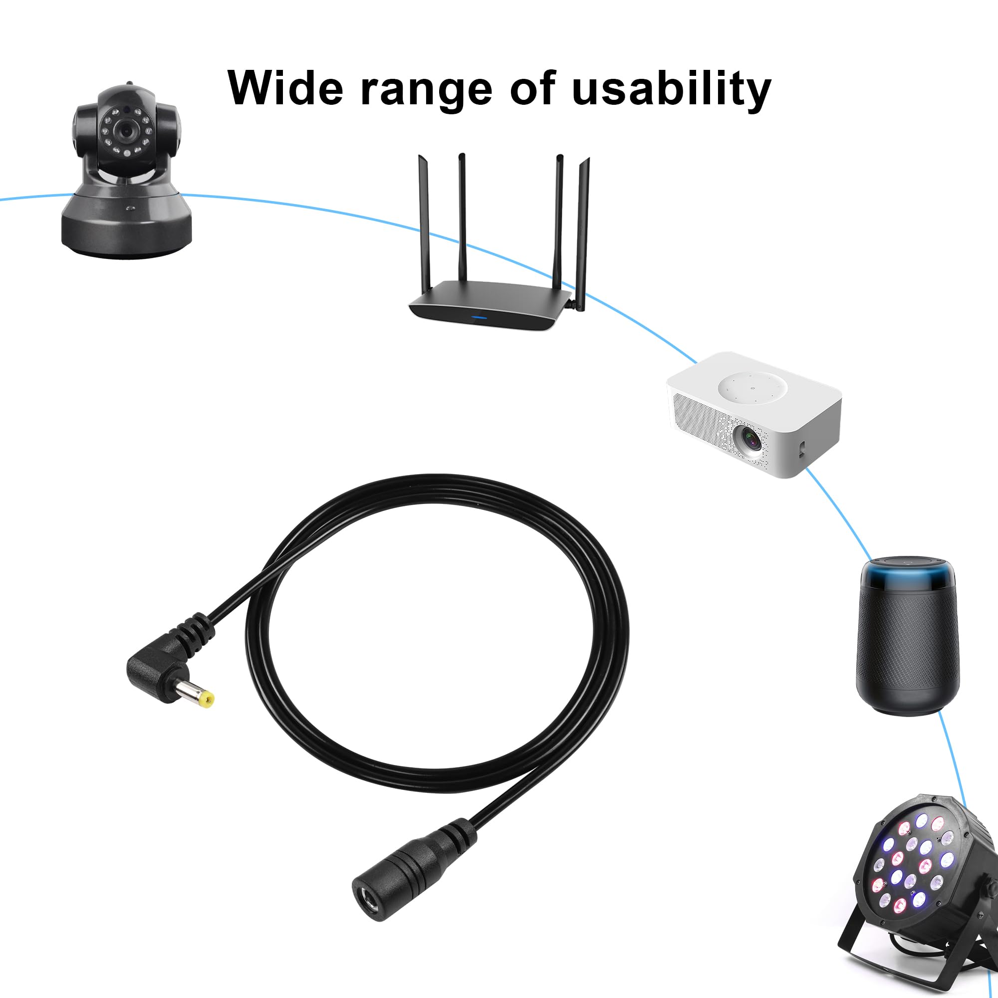 1Db Tápegység Dc 4,0 Mm X 1,7 -Es Nő – Hím Dugó -Adapter Hosszabbító