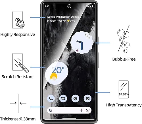 Miniatura 2 de NEW'C Paquete de 3 protectores de pantalla de vidrio templado diseñados para Google Pixel 7, compatible con fundas, antiarañazos, sin burbujas,