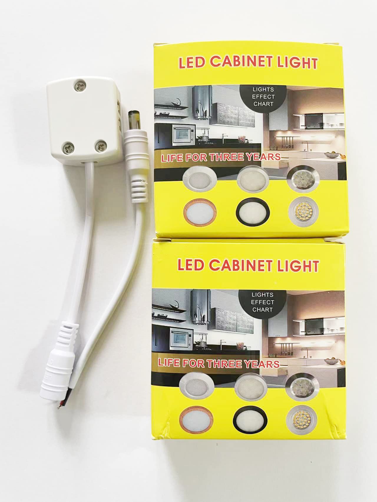 Getwefire Dimmable 2pcs/Lots recessed installtion 3w DC 12v led Puck/Under Cabinet Light. led Spotlight, Pure White or Warm White. (Warm White, White Shell)