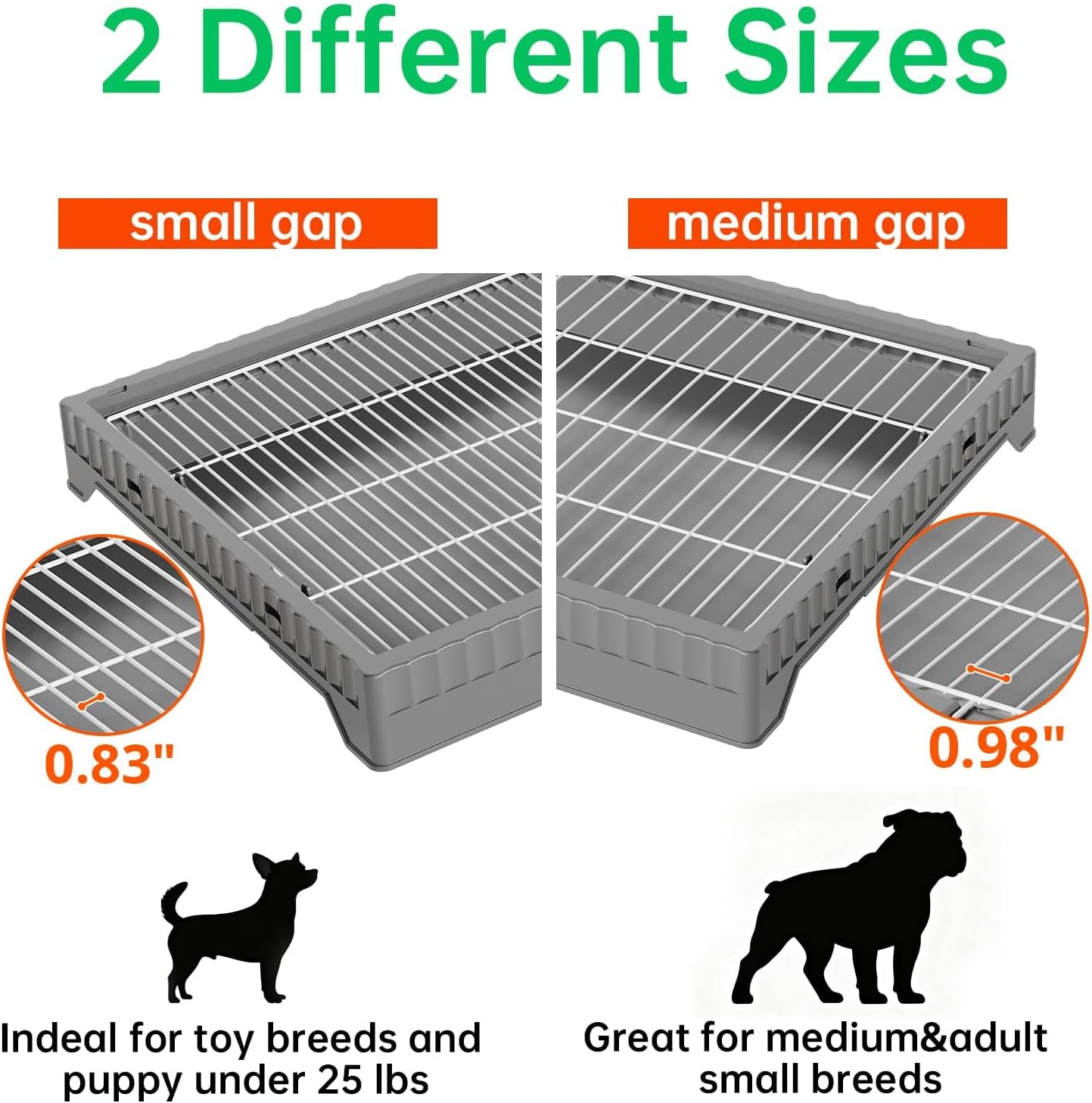 Oneluck Dog Litter Box with High Pee Walls,30 x 22 Indoor Puppy Pee Pad Holder,Protection Wall Every Side for No Leak, Spill, Accident，Grey
