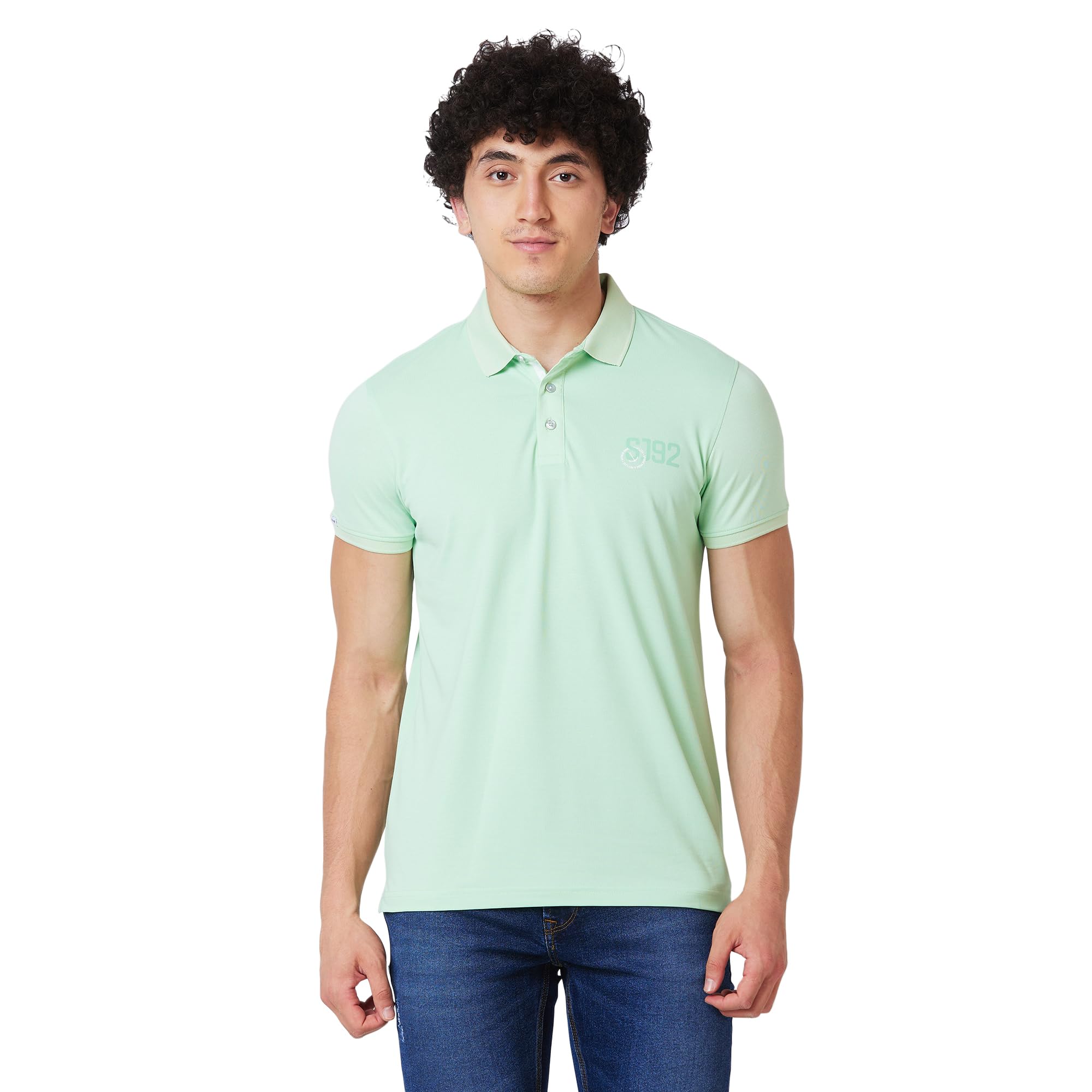 spykar Men's Cotton Blend Slim Fit Polo T-Shirt-picture-23