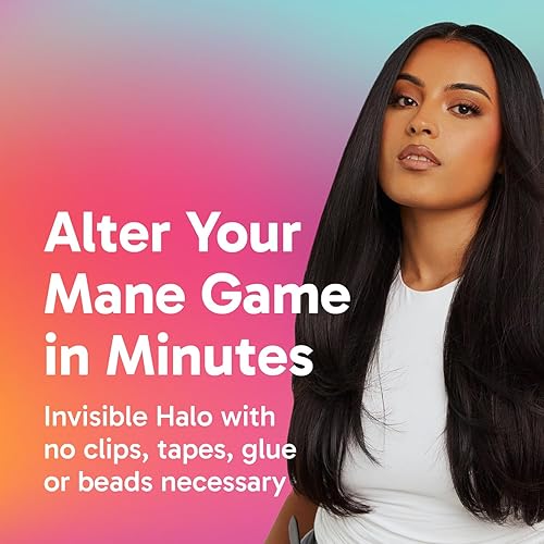 Miniatura 2 de Zala Halo de cabello humano  Extensiones de cabello real para mezcla sin costuras + peinado. Extensiones de cabello con halo añaden volumen y