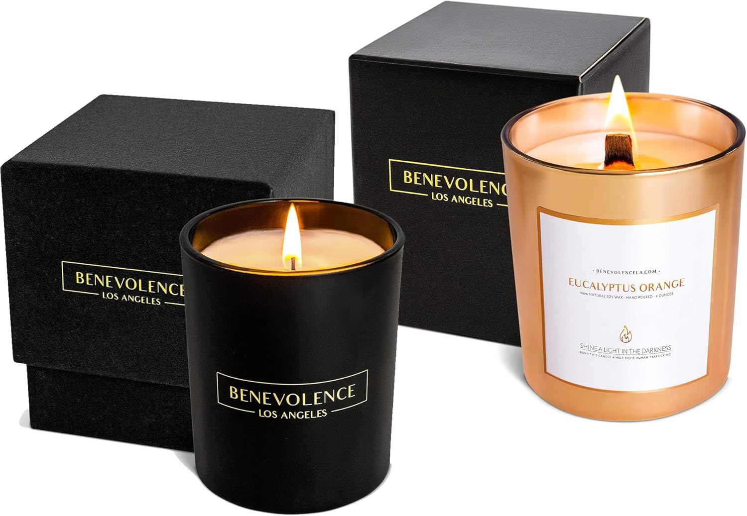Benevolence LA Wood Wick Soy Candles Bundle | Scented Candle for Home | Gift for Men and Women