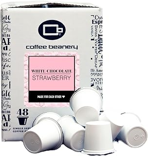 White Chocolate Strawberry Coffee Pods by Coffee Beanery | 48ct Bulk Medium Roast Arbica Coffee